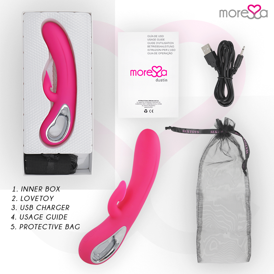 MORESSA - DUSTIN SUCCIÓN CLITORIAL Y POTENTE VIBRACIÓN PREMIUM SILICONE RECARGABLE