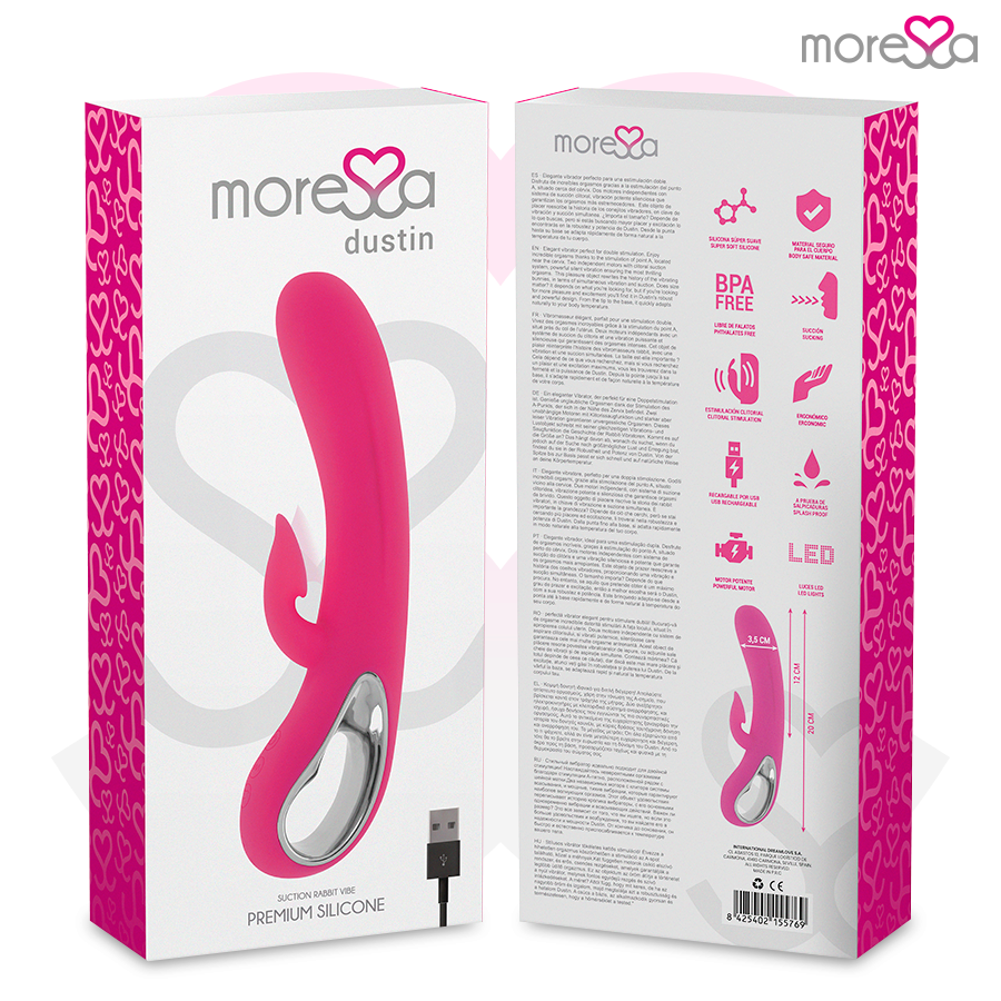 MORESSA - DUSTIN SUCCIÓN CLITORIAL Y POTENTE VIBRACIÓN PREMIUM SILICONE RECARGABLE