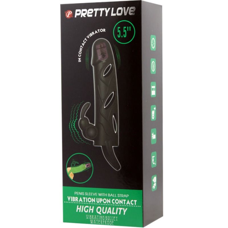 PRETTY LOVE - FUNDA SILICONA CON VIBRACIÓN 14 CM 2.0