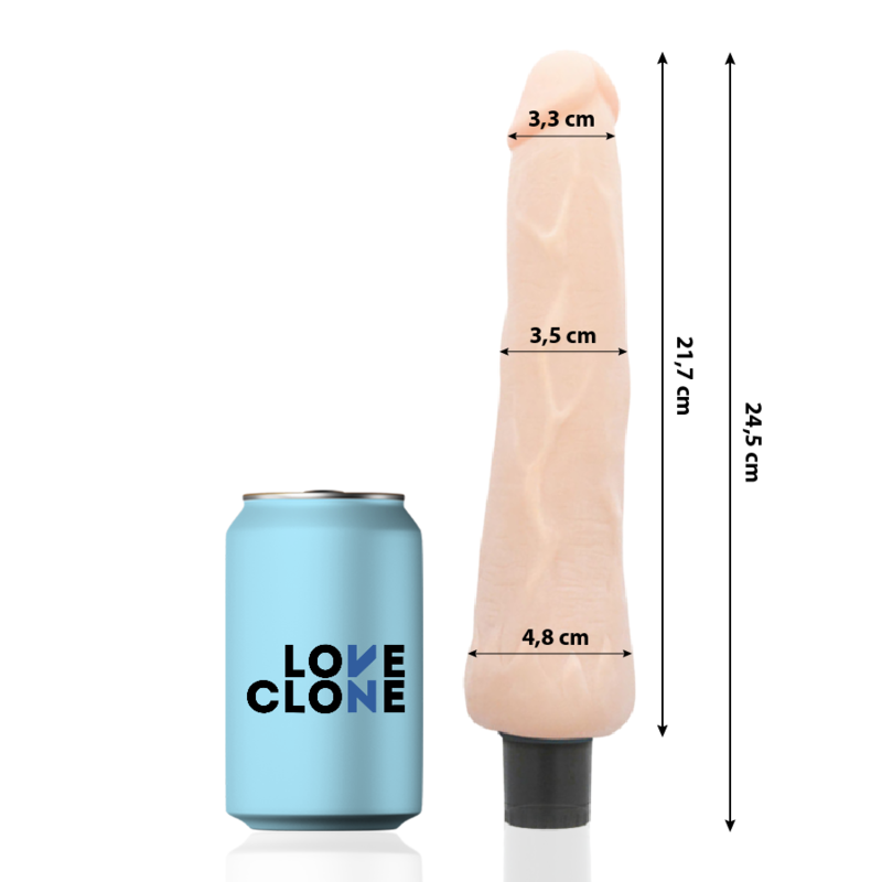 LOVECLONE - RAGNAR VIBRADOR REALISTICO  SELF LUBRICATION 24.5 CM -O- 3.5 CM