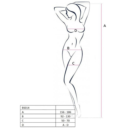 PASSION - WOMAN BS014 BODYSTOCKING BLANCO TALLA ÚNICA