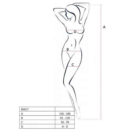 PASSION - WOMAN BS017 BODYSTOCKING BLANCO TALLA ÚNICA