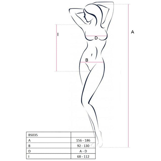 PASSION - WOMAN BS035 BODYSTOCKING NEGRO TALLA ÚNICA