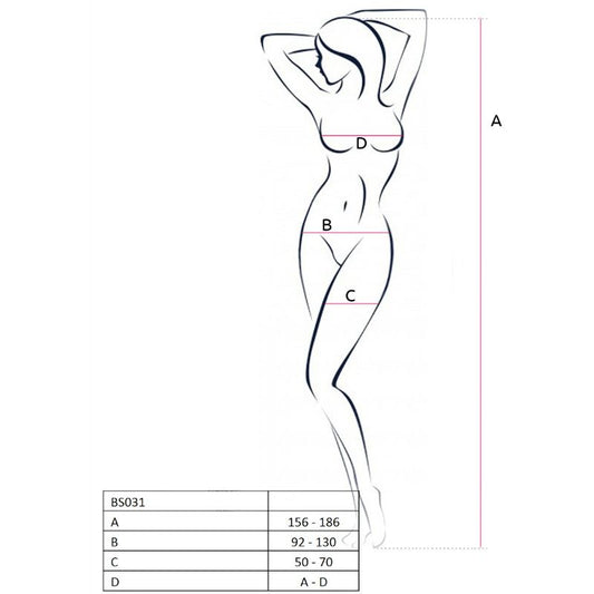 PASSION - WOMAN BS031 BODYSTOCKING NEGRO TALLA ÚNICA