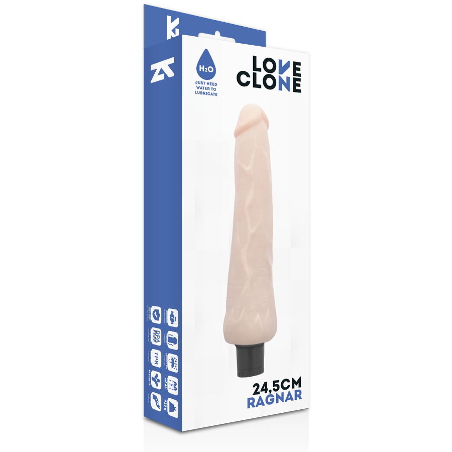 LOVECLONE - RAGNAR VIBRADOR REALISTICO  SELF LUBRICATION 24.5 CM -O- 3.5 CM